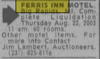 Ferris Inn - Aug 2002 Liquidation